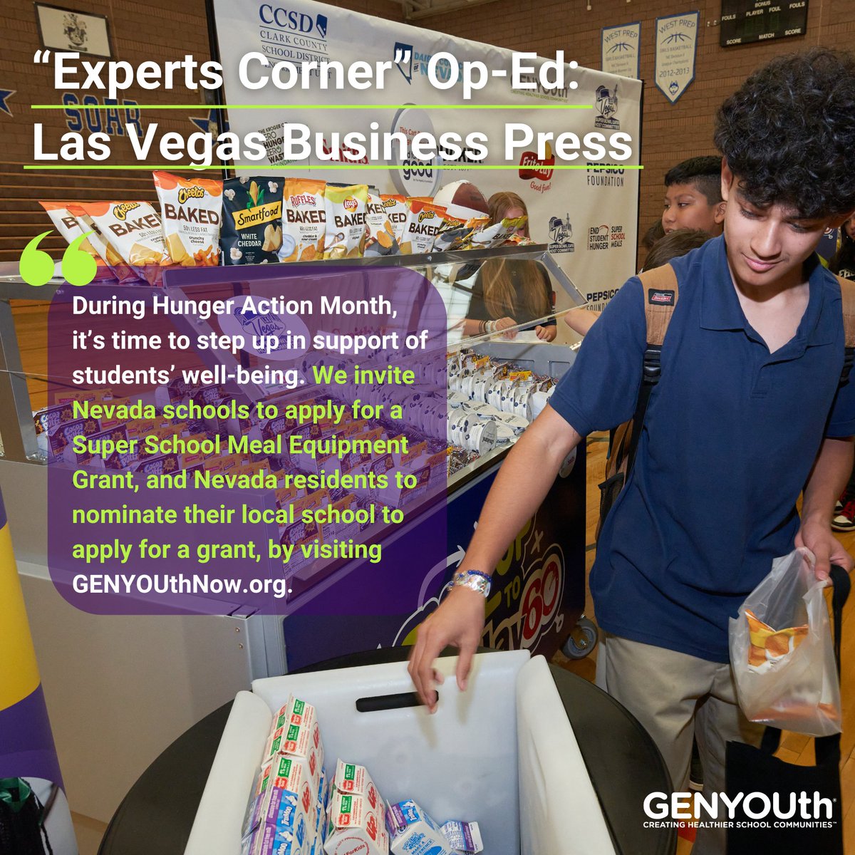 Check out GENYOUth CEO <a href="/AMKRD/">Ann Marie Krautheim</a>'s and leading school nutrition authority &amp; GENYOUth Board Member <a href="/donnamartinrd/">Donna S. Martin</a>'s op-ed in the Las Vegas Business Press on the alarming decrease in school meal participation, the steep challenges schools face...