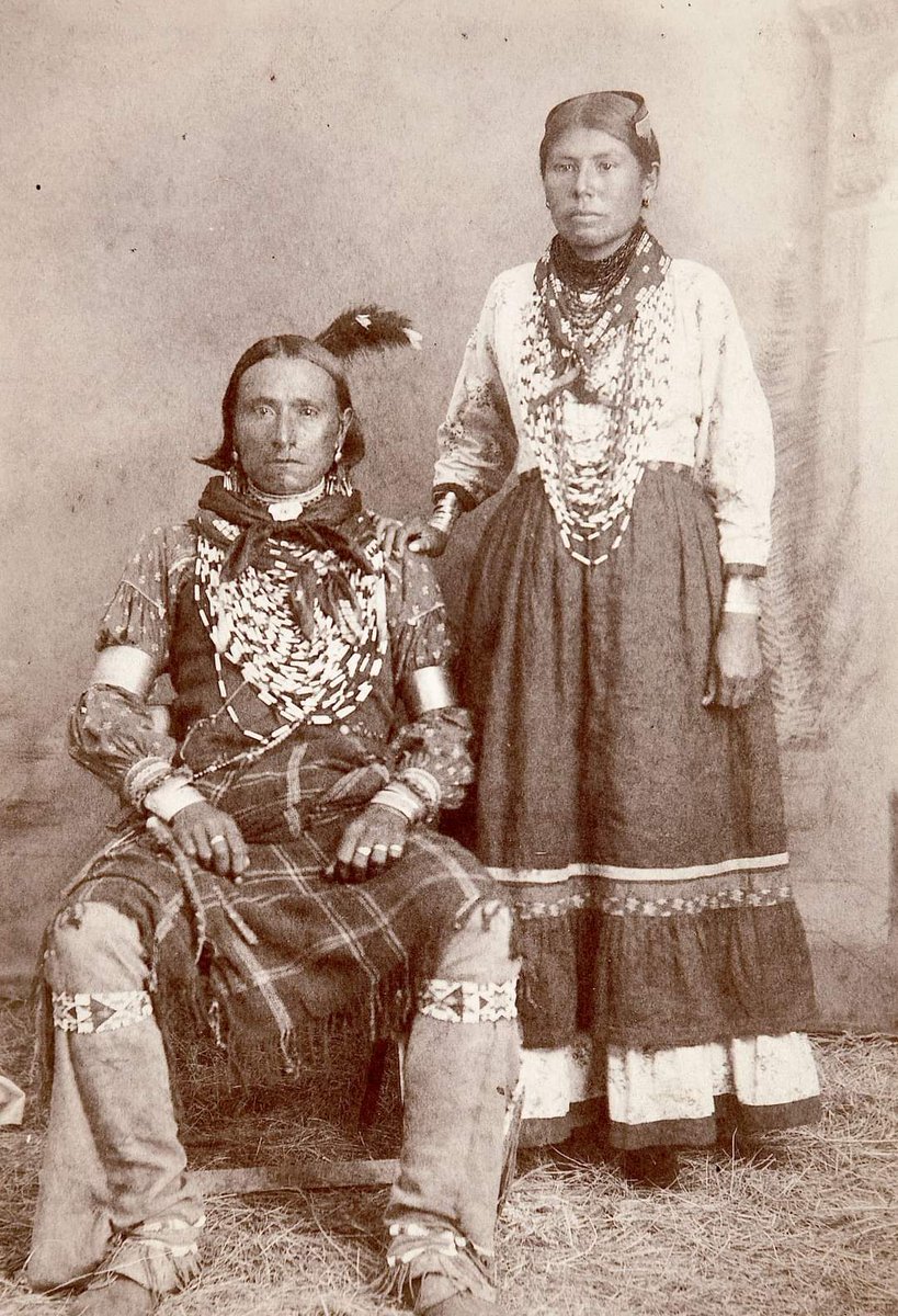 Caddo/Delaware couple. ca. 1890. Photo by Lenny &amp; Sawyers