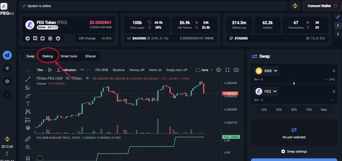 FEGtoken's tweet photo. Introducing the #FEGtoken #Staking Calculator! 📲

1. Visit https://t.co/S1dd7dn486
2. Navigate to the "Staking" Tab
3. Select "#Rewards Calc."
4. Connect Wallet (Optional, if Staked)

💻 Adjustable Fields:
- 24hr Buy Volume
- 24hr Sell Volume
- Total Staked

#Crypto #DeFi #BTC https://t.co/Mu2Lpbprn9