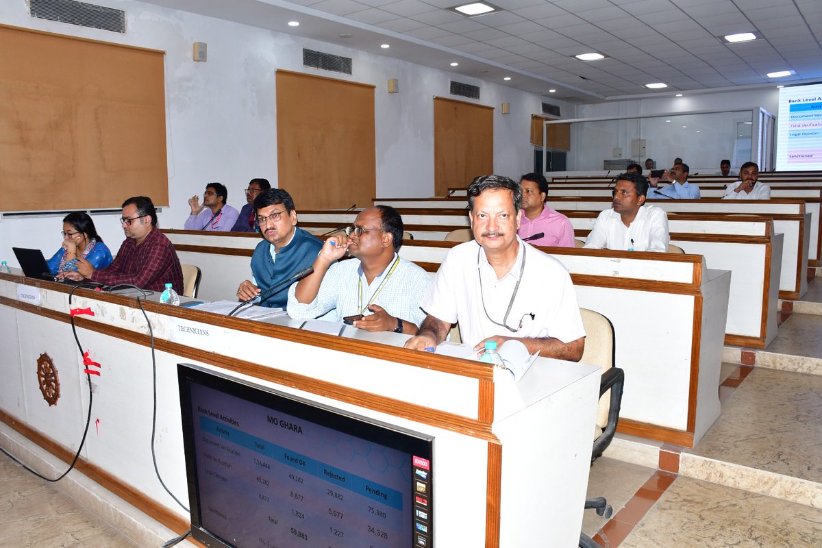 IPR_Odisha's tweet photo. Chief Secretary Sri Pradeep Jena reviewed the progress of implementation of "Mo Ghar" Scheme at Lok Seva Bhawan today. All the bank authorities asked to expedite verification of documents, legal consultation and sanction of Houses to the eligible beneficiaries.

Principal Secretaries of PR & DW, Finance Dept, Bank officials & other senior officers of State Govt were present in the meeting.