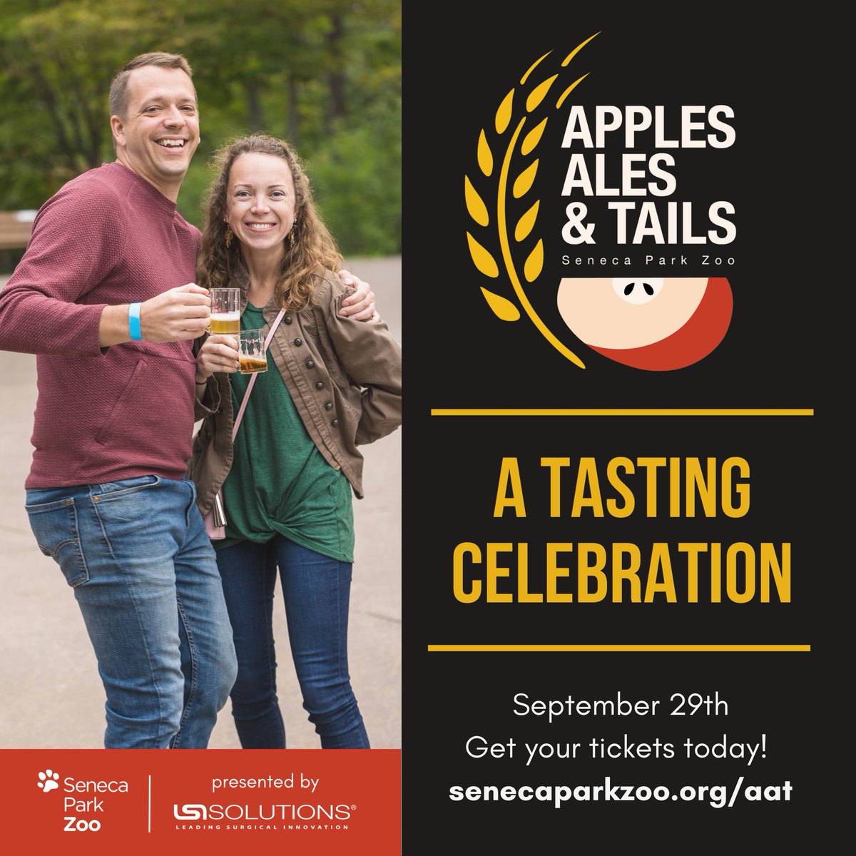 Just two days away from the fall event you don't want to miss! 🍂🍻🍎 senecaparkzoo.org/aat/ - Craft Beer & Ciders - Appetizer Stations - Exclusive 5 oz. Souvenir Cup - Amazing Animals - Beautiful Backdrop - Conservation & Animal Programming Experiences