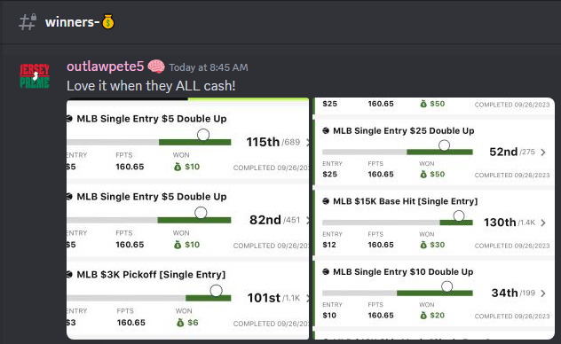 GFNFBets's tweet photo. DFS went OFF last night 🔥
If this tweet gets 25 Likes we'll give out our FIRST free play on Twitter😎
#sportsbettingpicks #sportsbettingtwitter #DFS https://t.co/eM907ytxOg