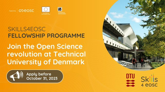 EPOS_GNSS's tweet photo. 📣Join the #Skills4EOSC #FellowshipProgram at @DTUtweet ! Explore specialized projects or internships in research data management. Don't miss this opportunity to shape the future of #OpenScience. Apply by Oct 31📷 https://t.co/atq7t1bmjX 📷#FAIR https://t.co/G6Mp8Mi3CS