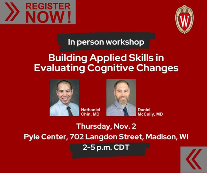 Advances in #Alzheimersdisease are changing our clinics. But before new tools can be used, people need a diagnosis. Learn strategies to evaluate cognitive change, earn CMEs &amp; connect with
<a href="/NathanielChinMD/">Nathaniel Chin</a> and Dan McCully, MD about navigating #memorycare. go.wisc.edu/e6563i