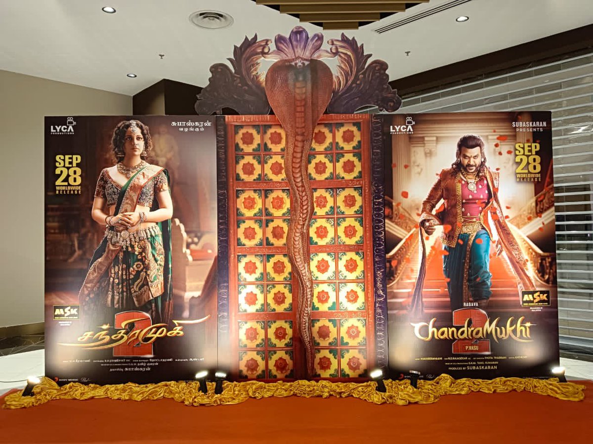 ksmovie's tweet photo. Getting ready for the big event! Less than 24 hours …. #chandramukhi2 #galascreening @
@lycaproductions
@mskalai_msk @saradha_sivalingam_kalai @official_mskcinemas @ks_movie_my https://t.co/Yynnr6rI06