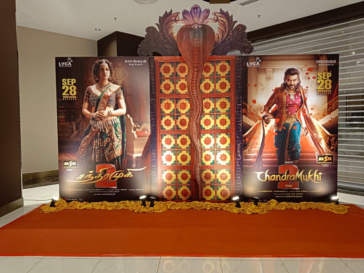 ksmovie's tweet photo. Getting ready for the big event! Less than 24 hours …. #chandramukhi2 #galascreening @
@lycaproductions
@mskalai_msk @saradha_sivalingam_kalai @official_mskcinemas @ks_movie_my https://t.co/Yynnr6rI06