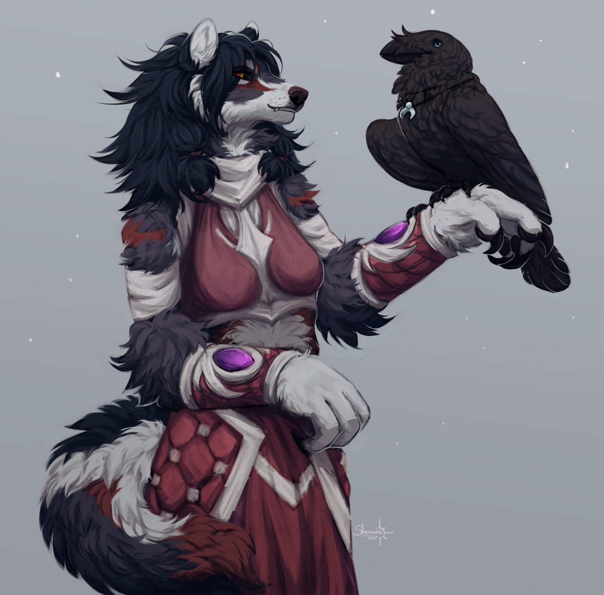 SheruruBelmon's tweet photo. Lethanavir and Blackberry. 🍇 My werewolf warlock from WoW. -w-
#wow #warcraftart #werewolf #worgen #worldofwarcraft #fanart #wowfanart #crow #rawen https://t.co/Dx5PH6zuoy