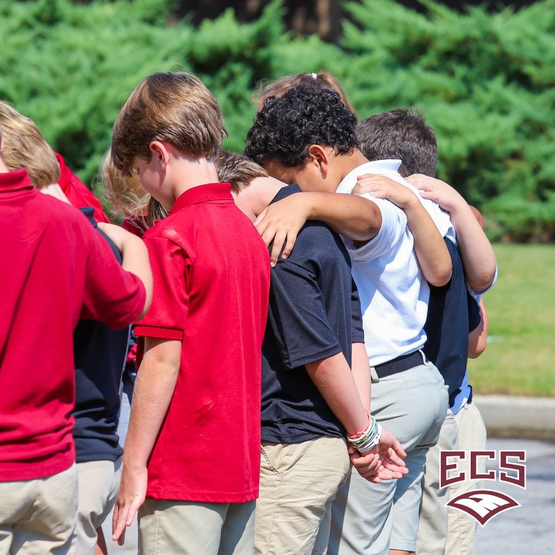 ecs_eagles's tweet photo. We are grateful that every day at ECS starts in prayer with the First Five, but on See You at the Pole Day, our prayers on both campuses are focused on our city and leaders. #SeeYouAtThePole #PartneringWithParents #BuildingForLife #ECSeagles https://t.co/eUDsvYEEK8