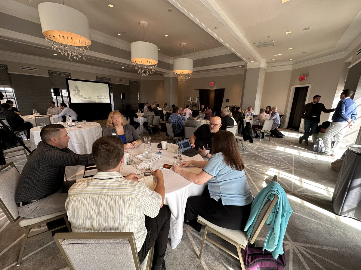 typefi's tweet image. Roundtable discussions are in full swing at the #TypefiUserConference2023—our version of #AskMeAnything, this session is the perfect time to pick the brains of our consultants and product managers 🤔