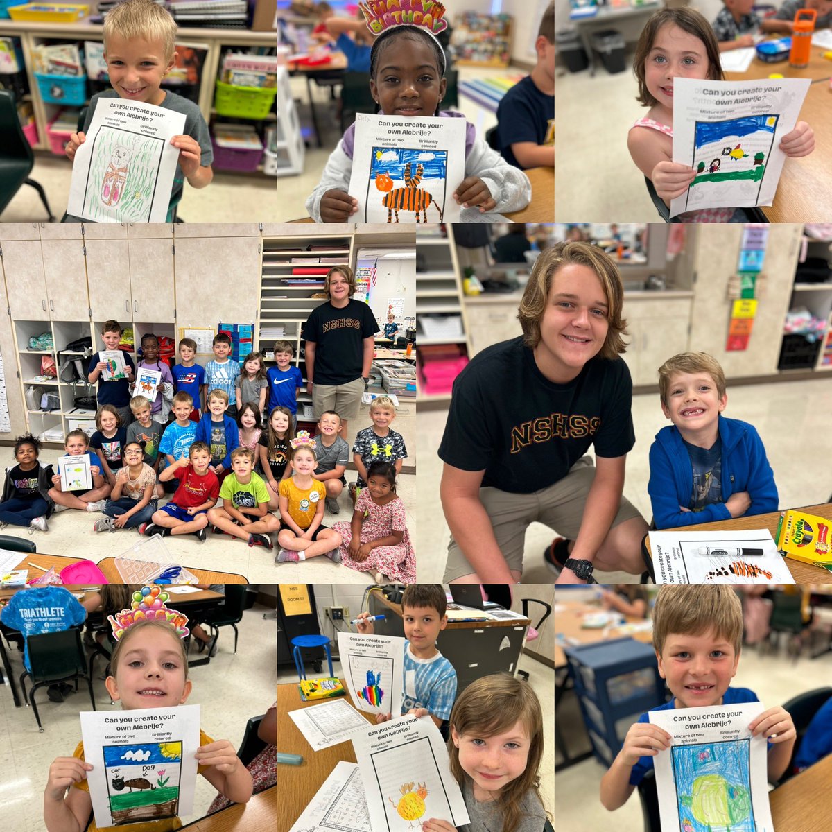 Amylmccann's tweet photo. We enjoyed having a student from the Murray High Spanish Club today! He taught us all about Alebrije and helped us to create our own! #1stgrade #MurraySchools https://t.co/HosC2MWnD5
