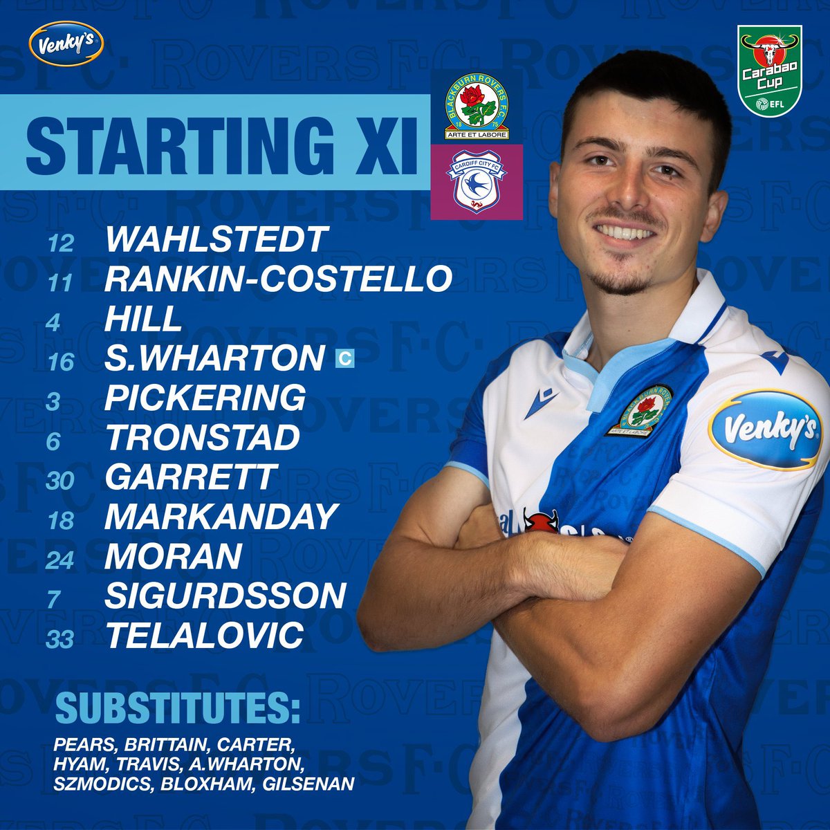 SelekcijaBa's tweet photo. 🚨🇧🇦⚽️| Semir Telalović is getting his first start ever for #Blackburn in their EFL Cup matchup against Cardiff.

If Telalović scores a goal, we will give away a Semir Telalović Blackburn jersey!

Just like, retweet, and follow @SelekcijaBa for a chance to win!

#BIH https://t.co/M6rRtX6FDb