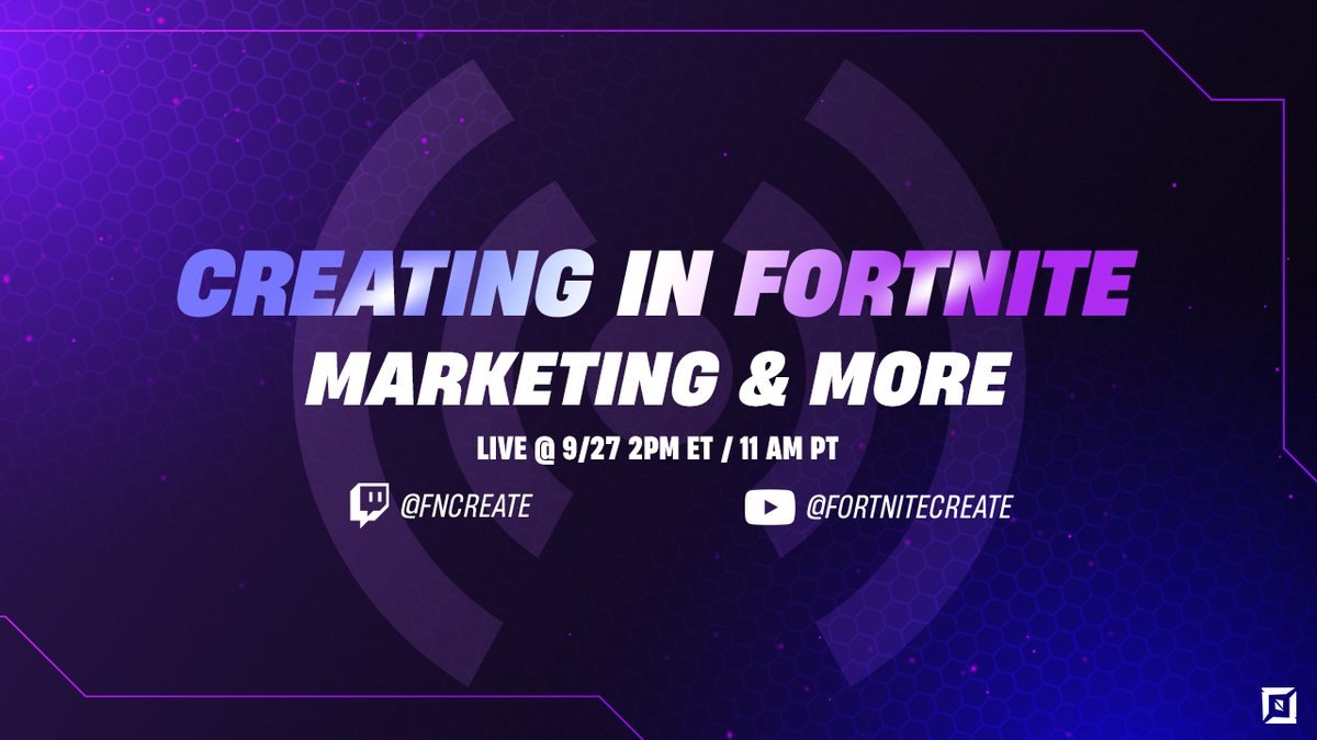 Tune in now for the Creating In Fortnite livestream 📣 We’ll be talking accolades, marketing your islands, and more with special guest @ImmatureGamerX YouTube: youtube.com/watch?v=aDwuf8… Twitch: twitch.tv/fncreate