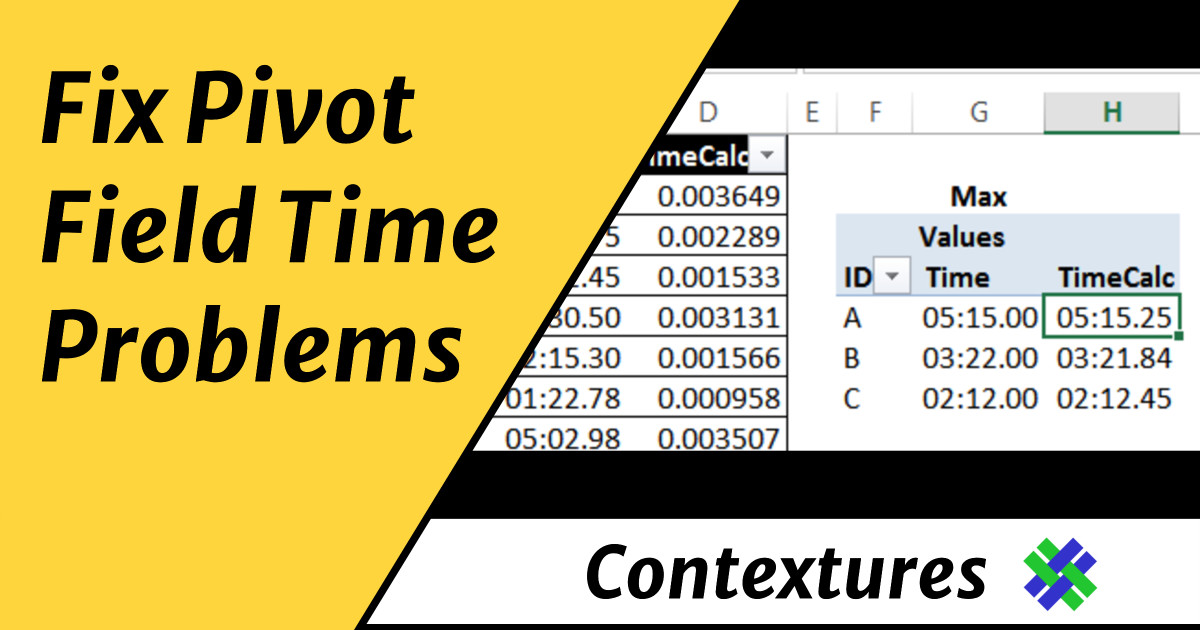 ddalgleish's tweet image. How to fix #Excel pivot table time field problems #PivotTable
myctx.link/TimePT