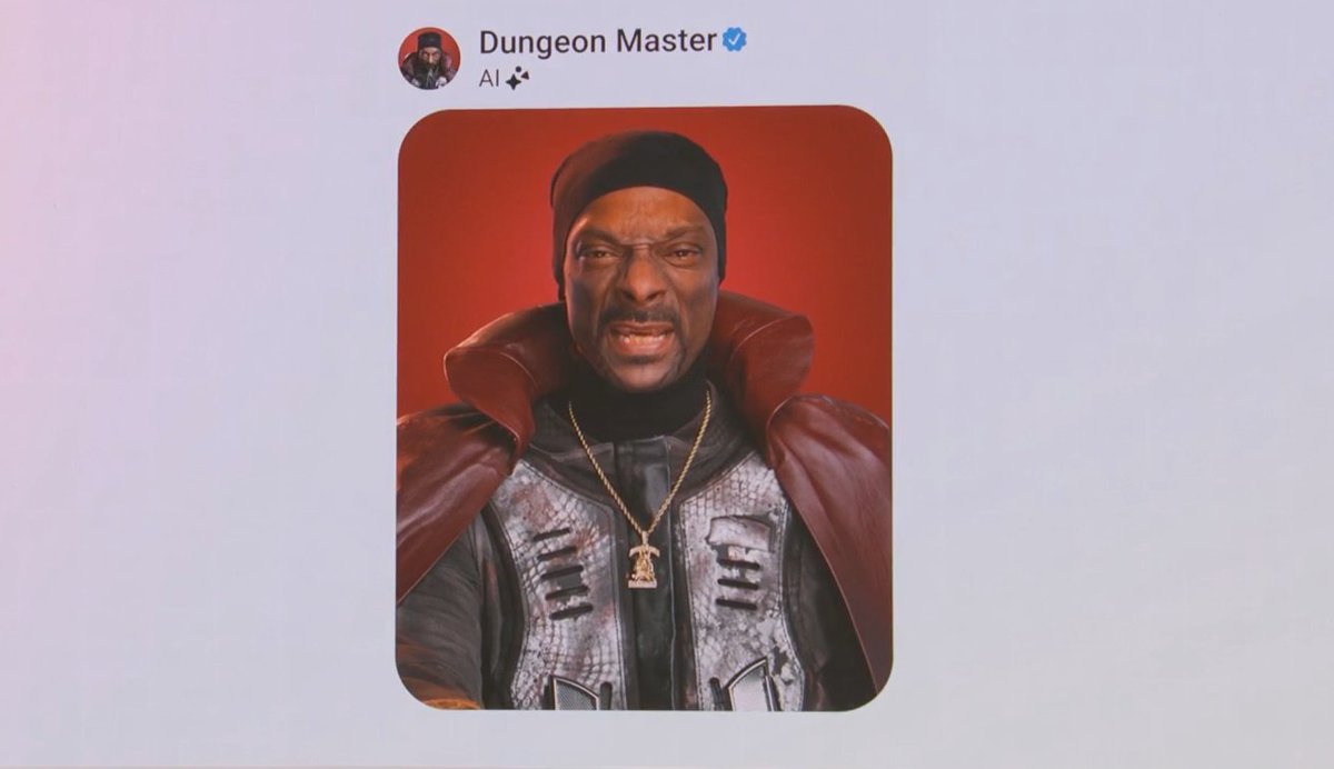 shacknews's tweet photo. And now there is a Snoop Dogg AI Dungeon Master... #MetaConnect2023 #AI #DystopianHellscape https://t.co/pXKZ8c82Xf