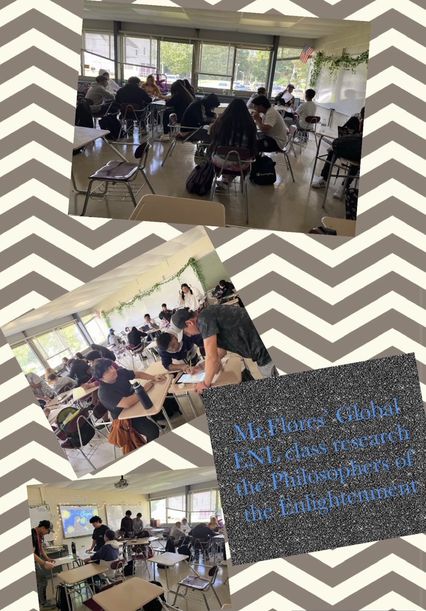 Ms. Hotine and Mr. Flores’ ENL Global History classes demonstrated active student engagement by researching philosophers of The Enlightenment. 🧠 #glencovepride #embracinginclusivity #sparkingcuriosity