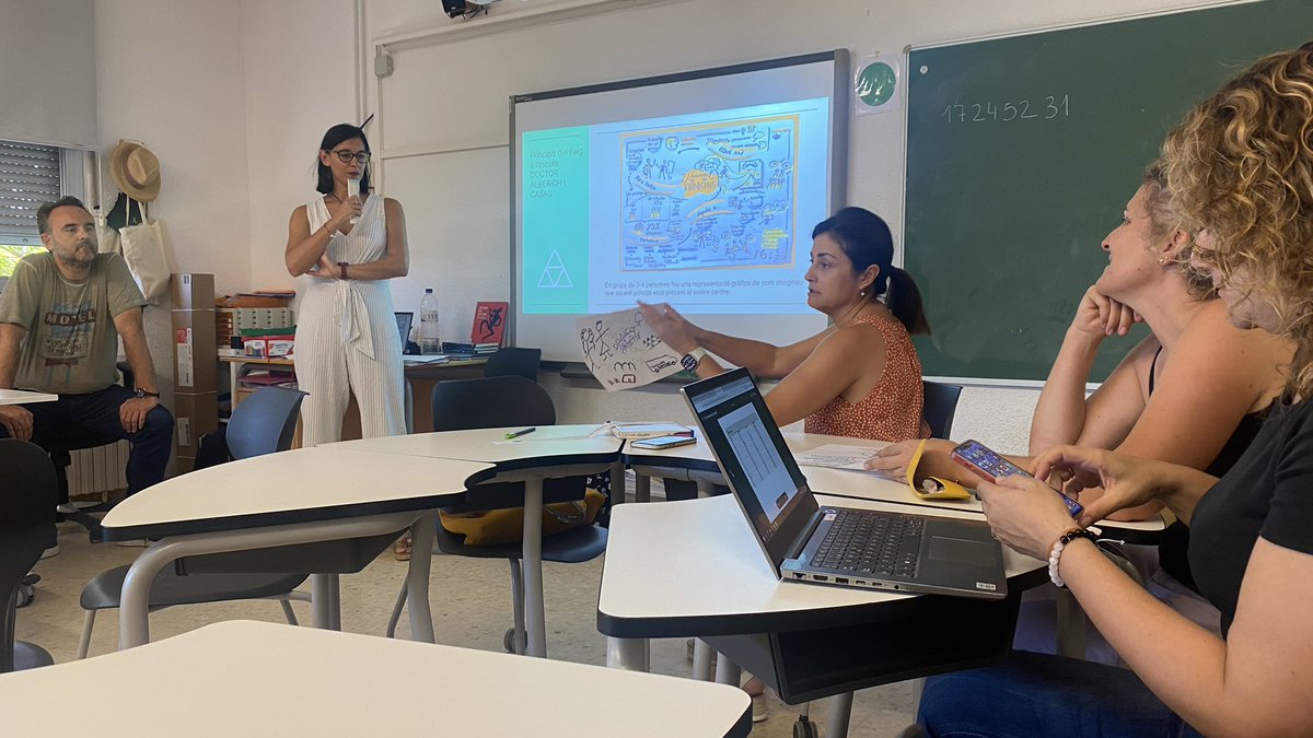 Escola_Alberich's tweet photo. Aprendre amb el cor, amb el cap i amb les mans. Treballar pel bé comú. Humanitzar l’educació. El #projectefaig no va de màquines, va de persones. 1a sessió de treball amb el claustre! #aprenentatgeXproject #aprenentatgeambsentit @cesirecat https://t.co/FQmDogo8rl