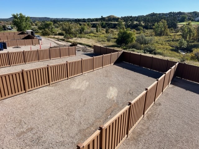 development_pw's tweet photo. Castle Rock Flex Update: We're in the home stretch! 🏇 
October 2023 is just around the corner, &amp; we're all set to unveil our masterpiece. The buildings are painted in our iconic colors &amp; backlot storage is ready. Now, we're putting the final touches with asphalt &amp; interiors. 🏁 https://t.co/OyK0HfgmWg
