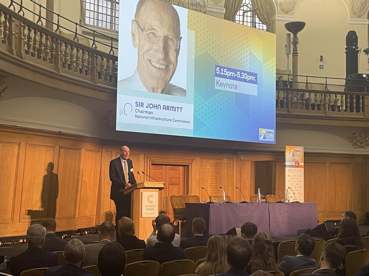Sir John Armitt addressed #BuildingtheFuture conference today, on the importance of policy stability in supporting infrastructure delivery - and the importance of proceeding with #HS2 as planned

📰 Read <a href="/BuildingNews/">Building News</a>' take:
building.co.uk/building-the-f…