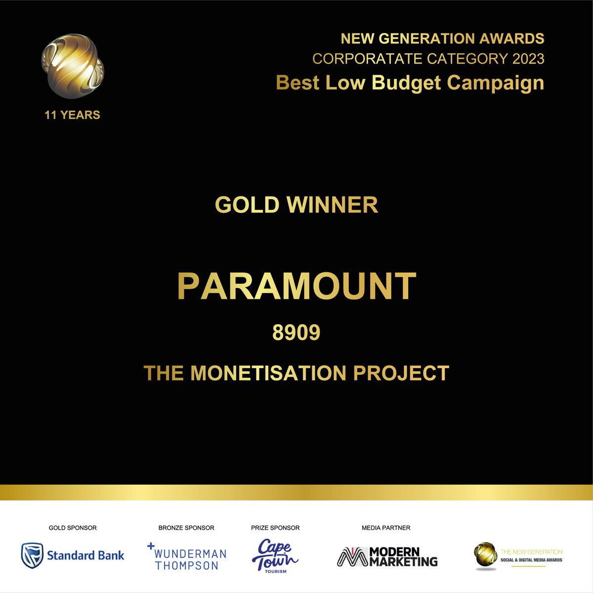 Category: Best Low Budget Campaign
Winner: <a href="/8909Digital/">8909 Digital</a>
Award: Gold

Great Job Team!
#newgenawards