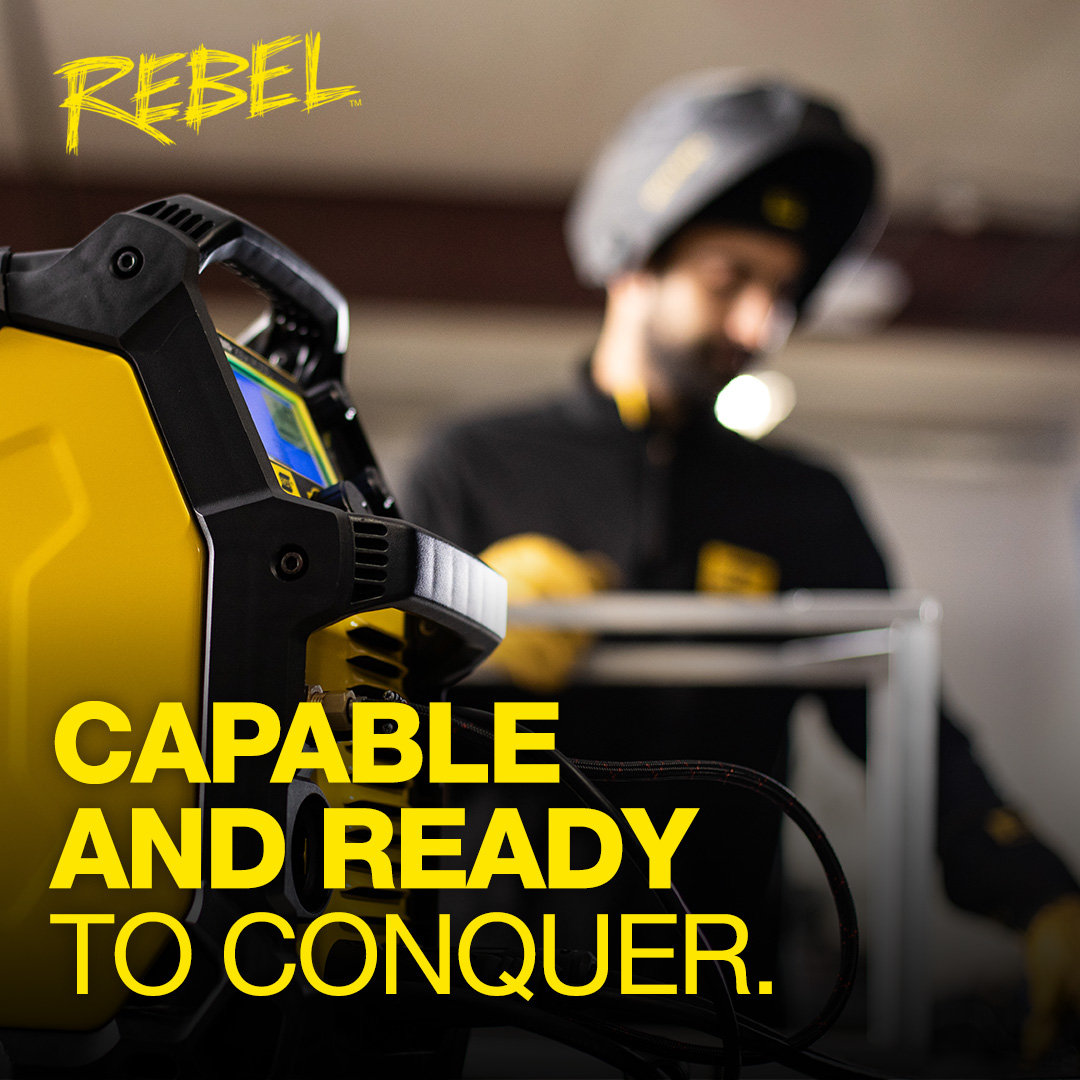 ESABGlobal's tweet photo. Rebel is the lineup of true professional-grade multi-process machines capable of delivering superior performance whether you're welding MIG, flux cored, stick, or TIG. 

Reply and tell us why you're part of #RealLifeRebels: https://t.co/cdKr1BGdG0 https://t.co/sGpLAplHP3