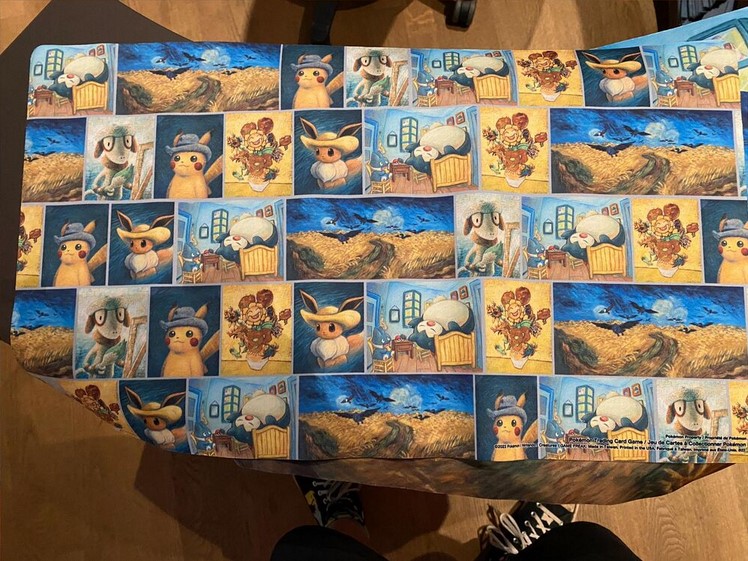 PokemonRestocks's tweet photo. Here's an in-person look at the Van Gogh Pokemon merchandise including card sleeves, playmats, puzzles and more! 

📸: @thewossy https://t.co/BVwL2llHw2