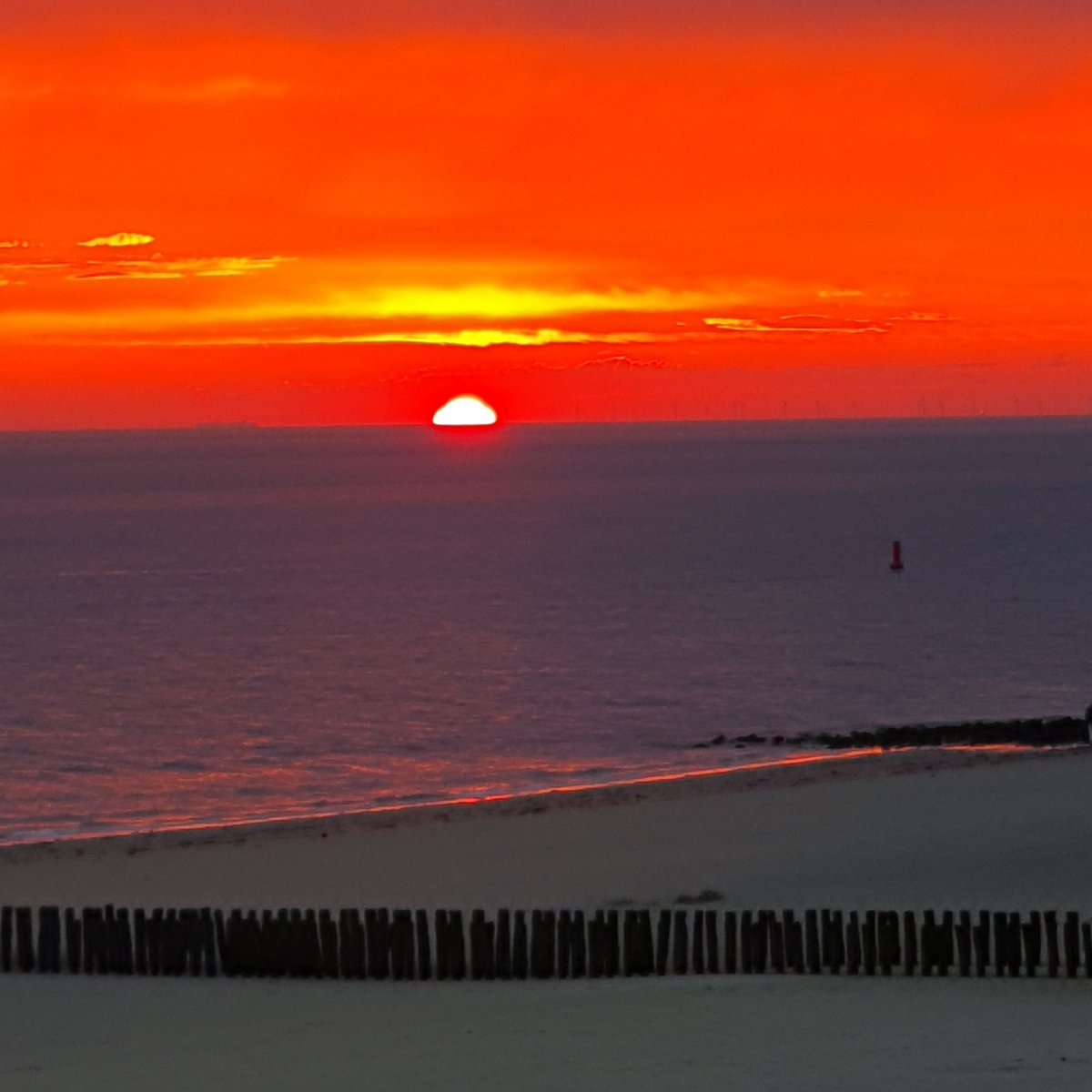 WeerstationV's tweet photo. Zonsondergang Zoutelande om 19.30 uur. https://t.co/CAfqnFB1ur