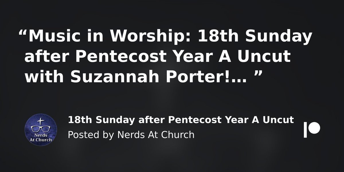 NerdsAtChurch's tweet photo. There's so much extra goodness that didn't fit in this week's episode!

From stories of music going well &amp; badly, @suzannahporter's secret to knowing the Spirit's involved in a song, congregational singing, &amp; more, it's packed into our patreon episode!

https://t.co/2GQMVIY2Ol https://t.co/6ApYjU8g5G