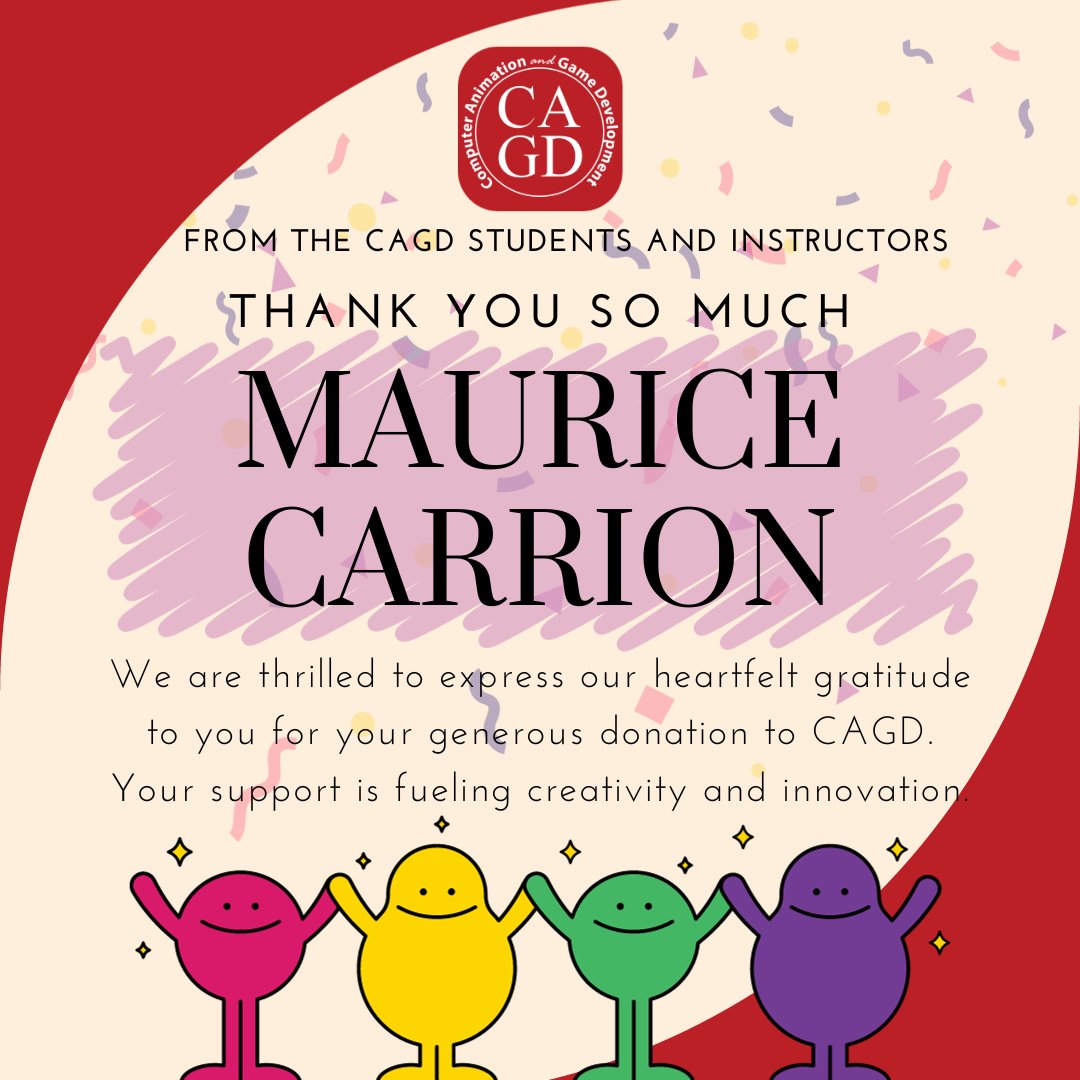 ChicoState_CAGD's tweet photo. ๐ Big shoutout to Maurice Carrion for their incredible donation to CAGD! ๐จโจ Your support is a game-changer, pushing the boundaries of animation and game development. Together, we're creating a more creative future! ๐
#CAGD #csuchico #ThankYou https://t.co/ZZi0udBhRi