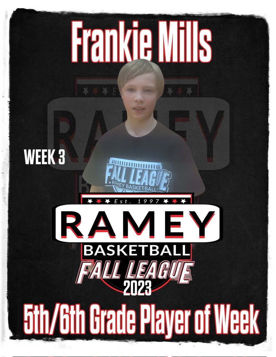 Rameybasketball's tweet photo. Week 3 of Rameybasketball Fall League Players of week;
High School Division
@BenWinker2025
27.5ppg plus a game winner 2-0

Middle School Division
Derrick Murray.
19ppg. Outstanding defense. 2-0

5th/6th Grade Division
Frankie Mills
12.5ppg timely baskets 2-0

#rameyfallleague https://t.co/ndKbtHURji