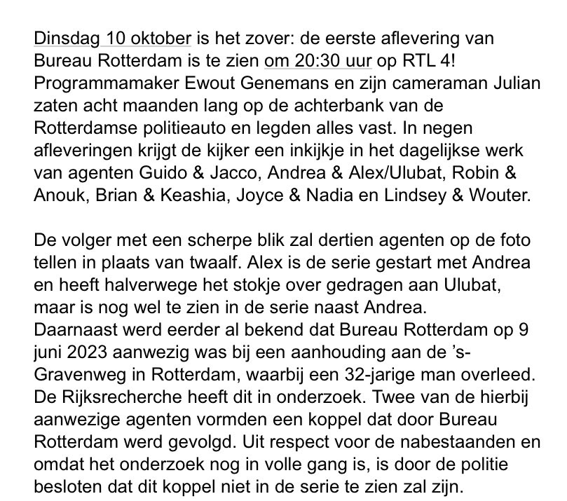 Dinsdag 10 oktober is het zover: de eerste aflevering van Bureau Rotterdam is te zien om 20.30 uur op RTL4!