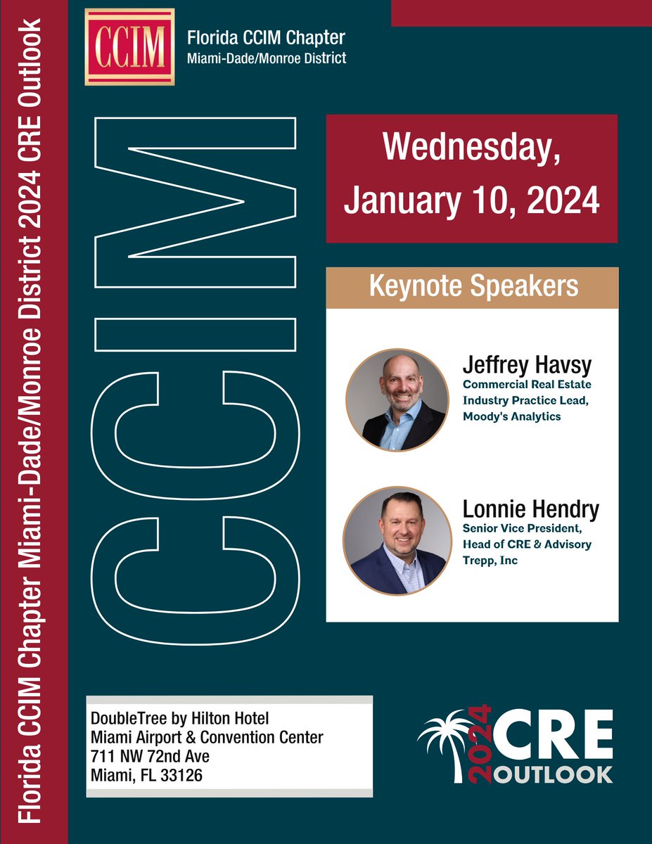CCIM_Miami's tweet photo. Unlocking the future of real estate at the CCIM Miami Outlook Conference! 🏙️ Save the date for an immersive journey into unparalleled insights and networking. 🚀 #CCIMMiamiOutlook #CCIM #CCIMInstitute #RealEstateRevolution #SaveTheDate @ccim https://t.co/QAphwx8KFe