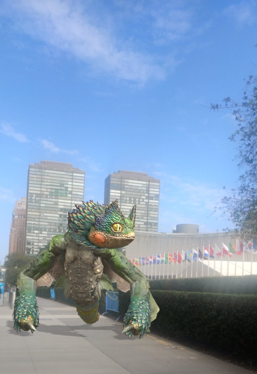 RedCrownMHW's tweet photo. Pukei at the UN, what warcrimes will he commit today?
#MHNow https://t.co/3V4vmZ5tCY