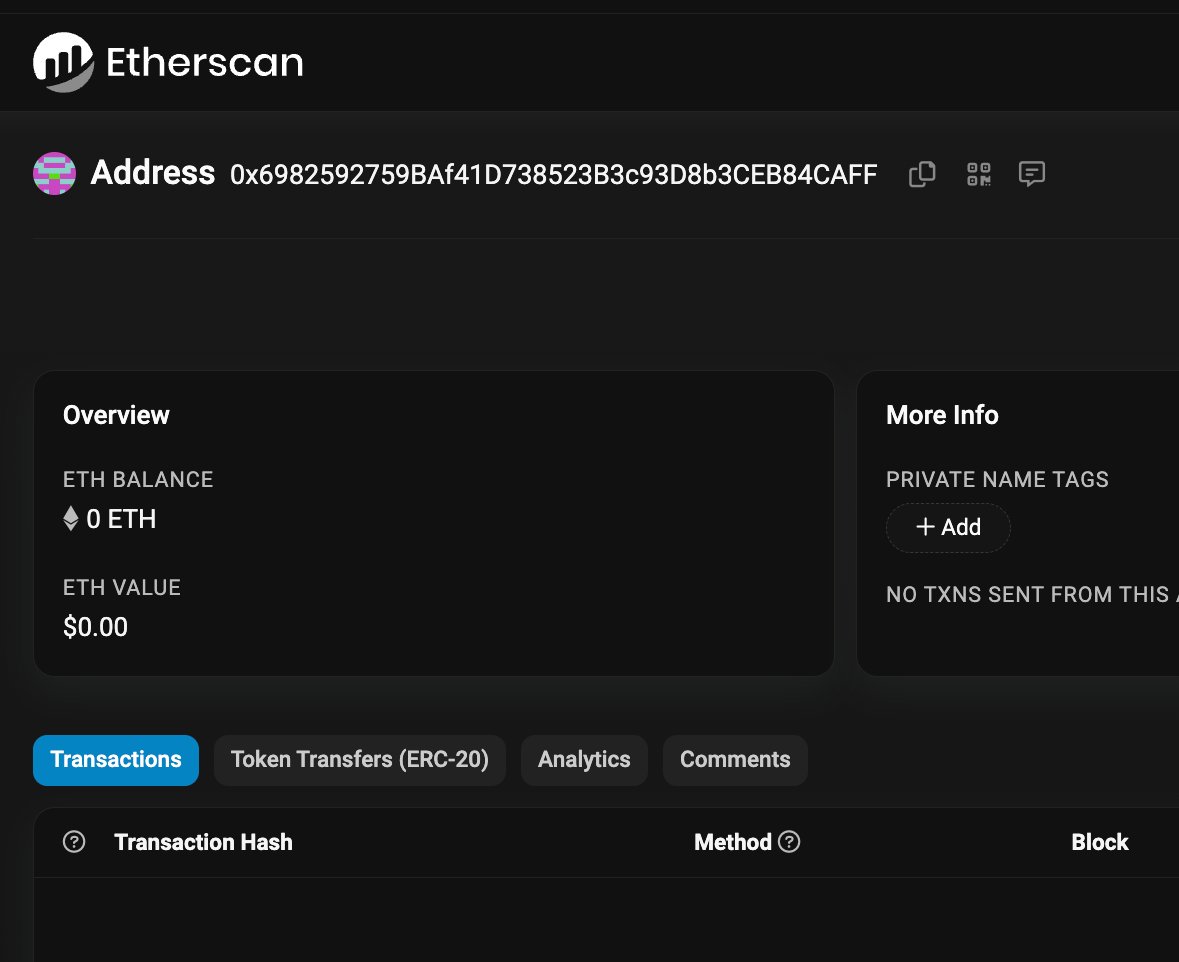 heres a $nice custom address for our friend <a href="/chadcaff/">Caff</a> using our new wallet address generator. 0x69CAFF
etherscan.io/address/0x6982…