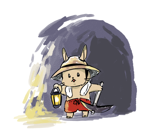 「地味に時間あるときコアキーパーってゲームしてるんですけど採掘探検楽しいです」|うざきたかまる🍳万能職⑥巻発売中！のイラスト