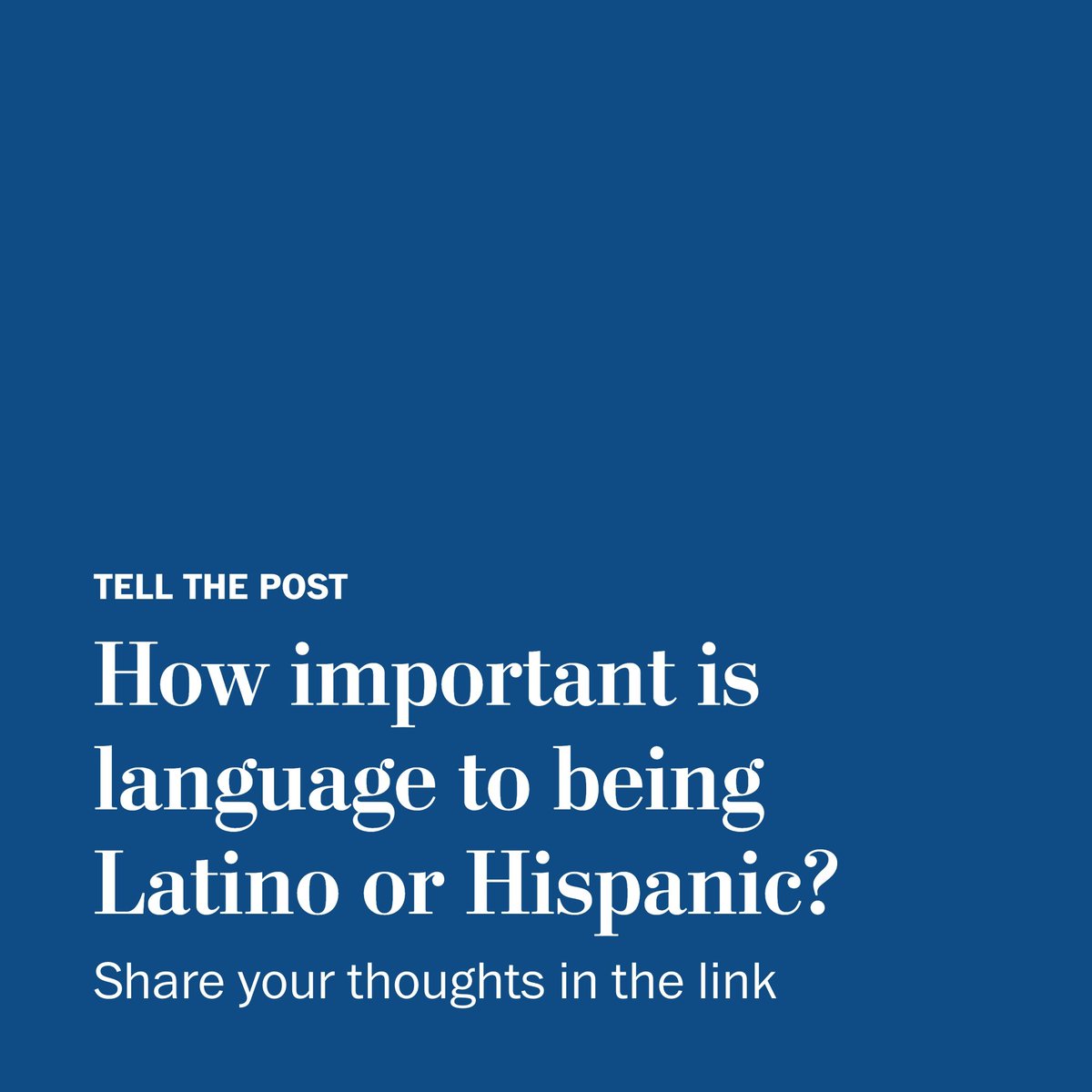 Are you a “No Sabo Kid” — someone who isn't fluent in Spanish? Or, was Spanish your first language?

This Hispanic Heritage Month, we want to hear how language connects you with your Latinidad, or identity and culture. wapo.st/48o0HdQ