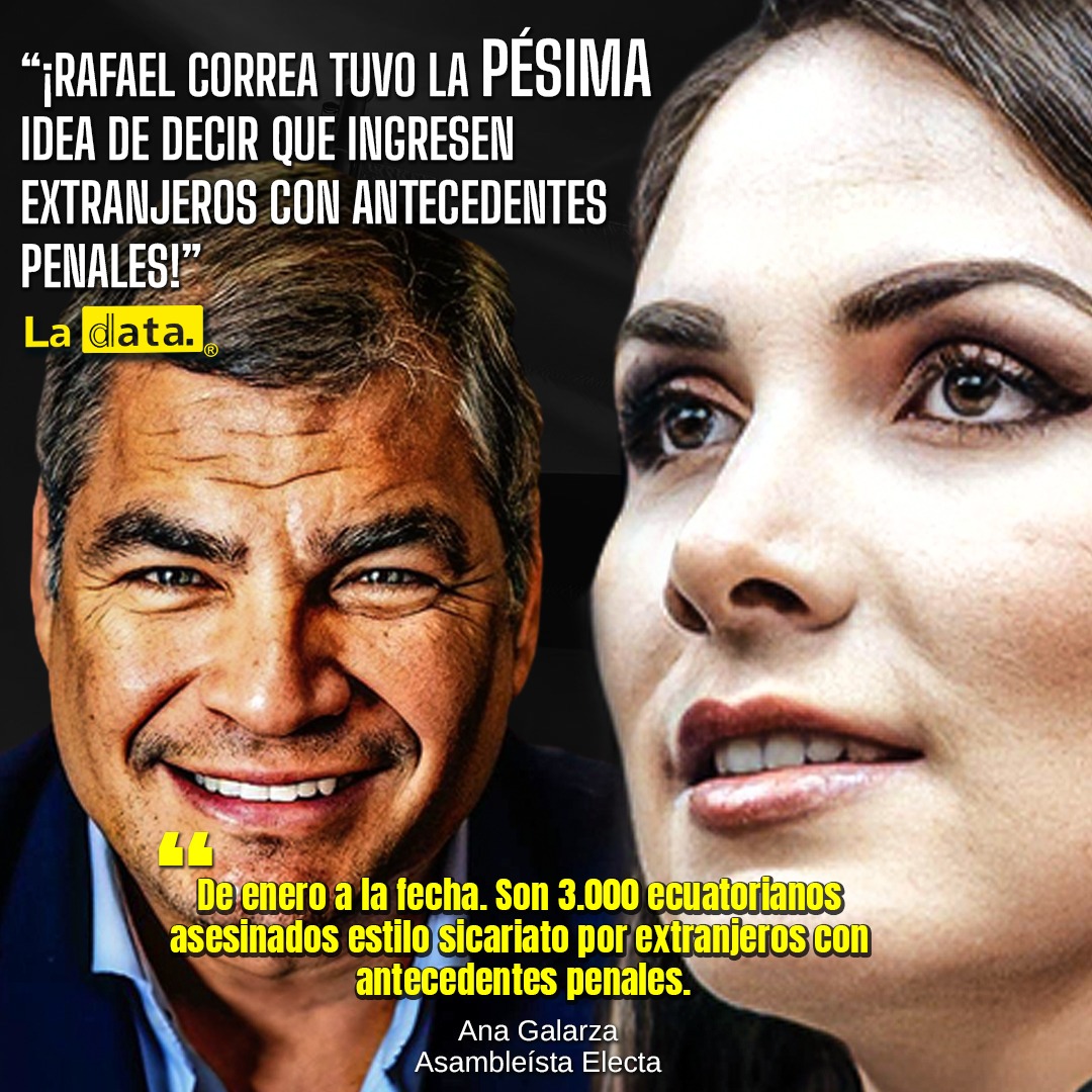 #Urgente “¡RAFAEL CORREA TUVO LA PÉSIMA IDEA DE DECIR QUE INGRESEN EXTRANJEROS CON ANTECEDENTES PENALES!”

“De enero a la fecha. Son 3.000 ecuatorianos asesinados estilo sicariato por extranjeros con antecedentes penales” , manifestó la asambleísta electa, Anita Galarza.