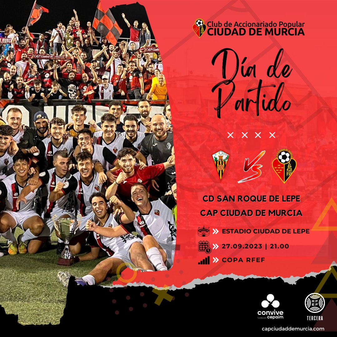 Sigue el partido del <a href="/CiudadDeMurcia/">CAP Ciudad de Murcia</a> por Radiolé Costa de la Luz.

🔗⤵️
radiolecostaluz.com

#Ciudad2324 #RojinegroEsUnSentimiento ♥️🖤