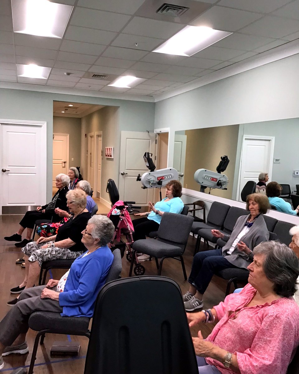 VineyardBluff's tweet photo. For National Women's Fitness Day we wanted to feature our female residents participating in our regular chair exercises!

Contact us to learn more, (843) 502-0069.

#womensfitnessday #activeseniorliving #fabover50 #vineyardbluffton #blufftonsc https://t.co/8NqaVCjSiV