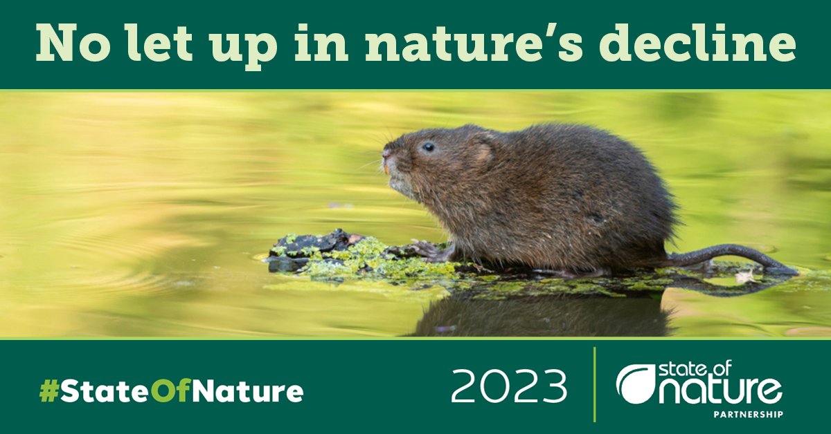 Today is the launch of the #StateOfNature report 📣 Our wildlife is in decline & evidence shows that changes in the way we manage our land for agriculture & the ongoing effects of #climatechange have had the biggest impacts 🚜 Find out more bit.ly/stateofnature23