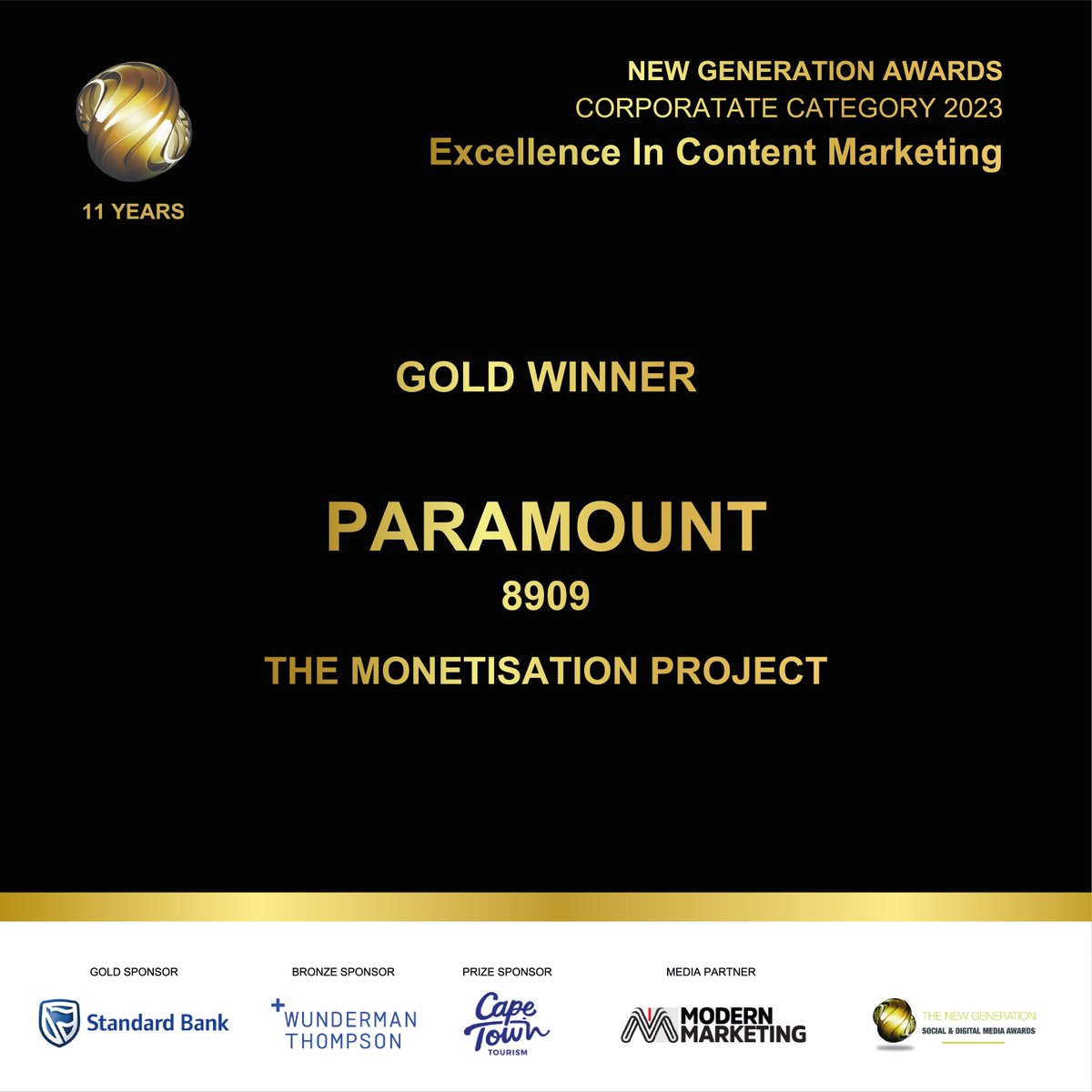 Category: Excellence in Content Marketing
Winner: <a href="/8909Digital/">8909 Digital</a>
Award: Gold

Great Job Team!
#newgenawards