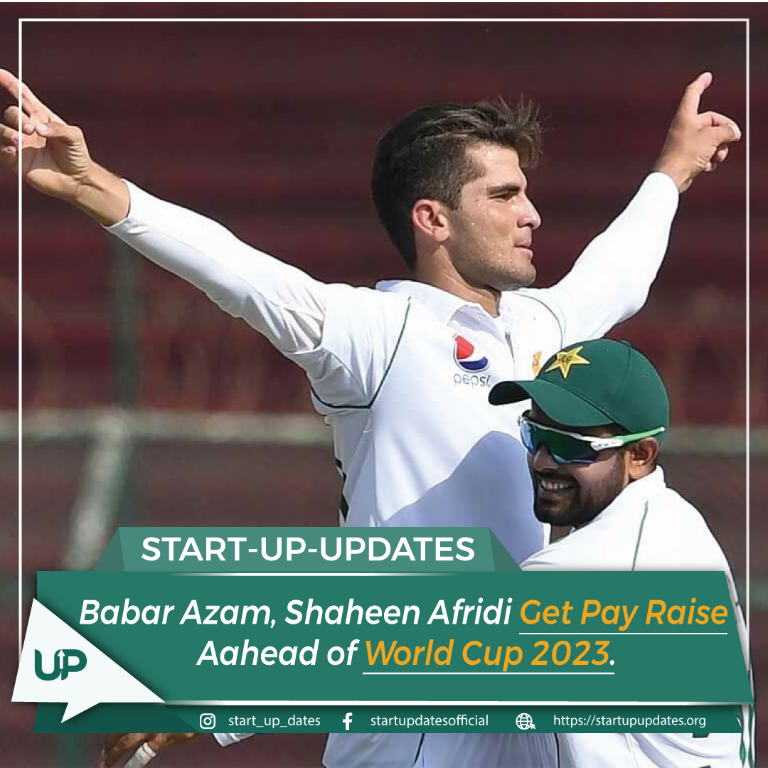 Start_Up_Dates's tweet photo. Pakistan cricketers Babar Azam, Shaheen Afridi get pay raise ahead of World Cup 2023.
.
.
.
#startup #startupupdates #trending #latest #news #breakingnews #babarazam #naseemshah #PCB #ImranRiazKhan #AttockJail #PakistanArmy #ChairmanPTI #ISPR https://t.co/RqJ0Q0o978