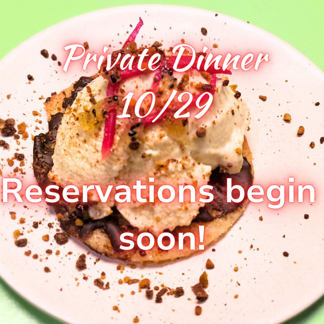 Reservations for our private dinner on Sunday (10/29) will open up soon! 💚 Subscribe, on our website, to our monthly newsletter for the opportunity to reserve for a culinary experience.

In the meantime, feed your hunger and order online or stop in and say hi. 🙂

#lavegan