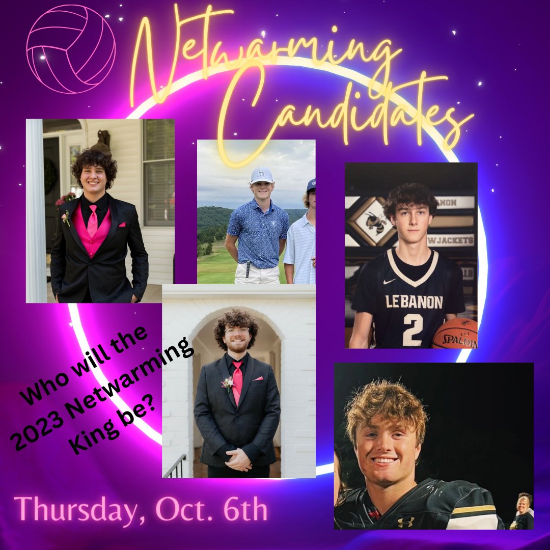 Be sure to come to the LHS 🏐 match on Thursday, Oct. 5th.  
Who will be crowned the 2023 NetWarming King?  
Crowning will take place between the JV and Varsity match.