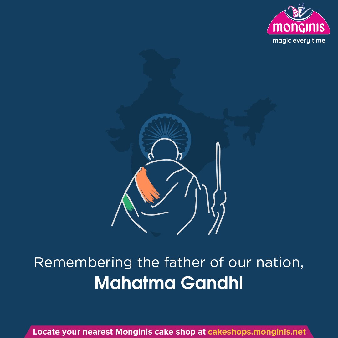 On Gandhi Jayanti, we pay tribute to the man who believed in the power of simplicity and the sweetness of harmony. Let's follow his path of peace and unity. Happy Gandhi Jayanti from Monginis.

#GandhiJayanti #Fatherofthenation #RememberingGandhi #MonginisCakeShop #CakeShop