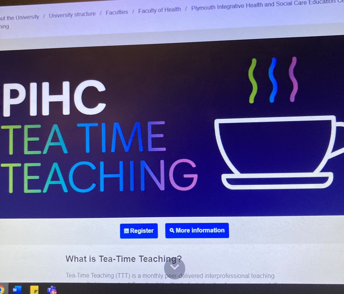 How fantastic to have around 200 students from across all of our schools at tea time teaching - a peer led student experience ⁦<a href="/PlymUni/">University of Plymouth</a>⁩ ⁦<a href="/PlymUniHealth/">Faculty of Health</a>⁩ ⁦<a href="/EmWatsRN/">Emma Watson</a>⁩