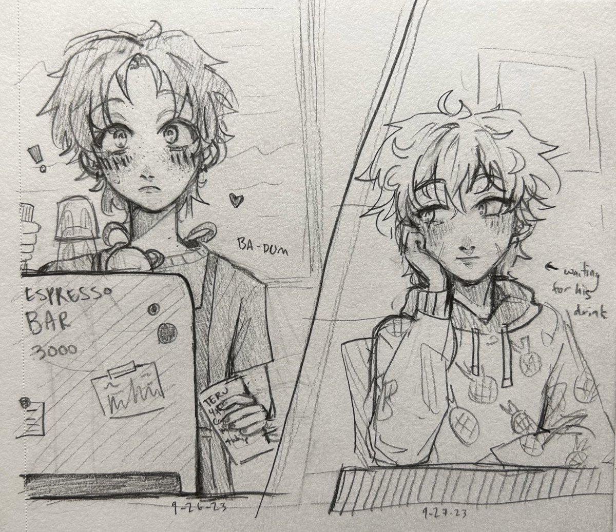 day 3: coffeeshop
GUYS I LOVE COFFEESHOP AU SO MUCH. so much. im OBSESSED. i have a whole terukane coffeeshop storyline aaaaaaaa #terukaneweek2023 #terukane #tbhk