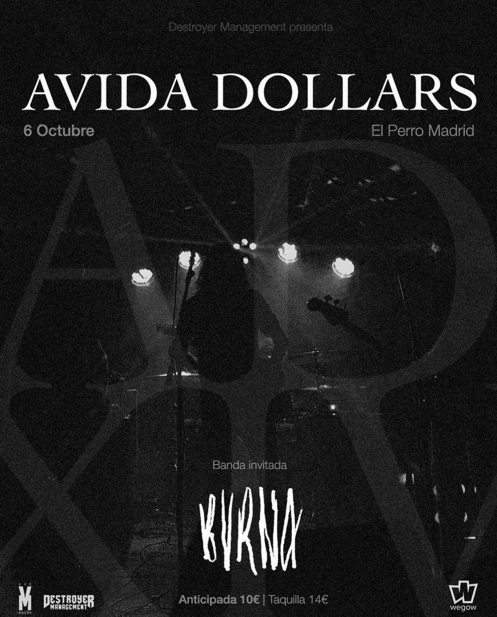 BVRNA (@_bvrna_) on Twitter photo 6 DE OCTUBRE //
Bolazo en MADRID de unos servidores con <a href="/avidadollarsbcn/">Avida Dollars</a>
POCAS ENTRADAS, DALEEEE!!
📍Sala "El Perro de La Parte de Atrás del Coche".
Abrimos puertas a las 20:45.
🔻¡ENTRADAS!🔻
wegow.com/es/compra/avid… 6 DE OCTUBRE //
Bolazo en MADRID de unos servidores con <a href="/avidadollarsbcn/">Avida Dollars</a>
POCAS ENTRADAS, DALEEEE!!
📍Sala "El Perro de La Parte de Atrás del Coche".
Abrimos puertas a las 20:45.
🔻¡ENTRADAS!🔻
wegow.com/es/compra/avid…