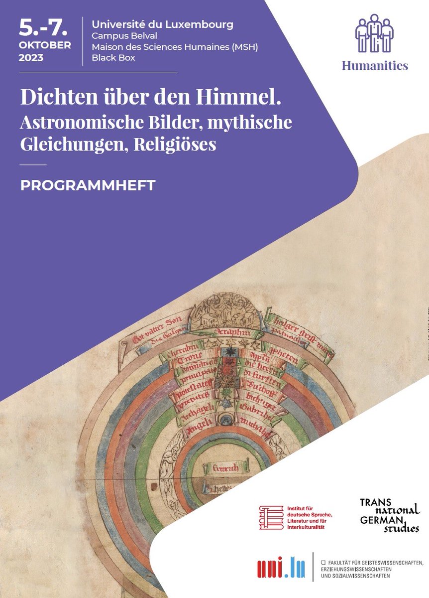 TinaTerrahe's tweet photo. ▶️TAGUNG "Dichten über den  H i m m e l: Astronomische Bilder, mythische Gleichungen, Religiöses" @UniluxBV; danke für die Einladung an @AmelBend_ /Uta Stömer-Caysa und Heinz Sieburg! Ich freu mich über die Sterne sprechen zu dürfen 🤩💫✨🌠#medievaltwitter #AcademicChatter https://t.co/tGxaxglT9o