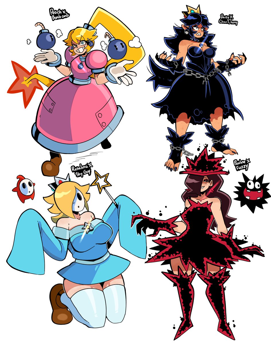 thegreyzen's tweet image. Mario Princesses X Enemies
