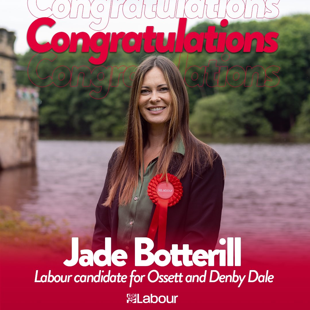 Congratulations @JadeBotterill, Labour’s brilliant local candidate for Ossett and Denby Dale. We deserve a strong voice for our area who’s on our side. That’s exactly what Jade will deliver as our MP.